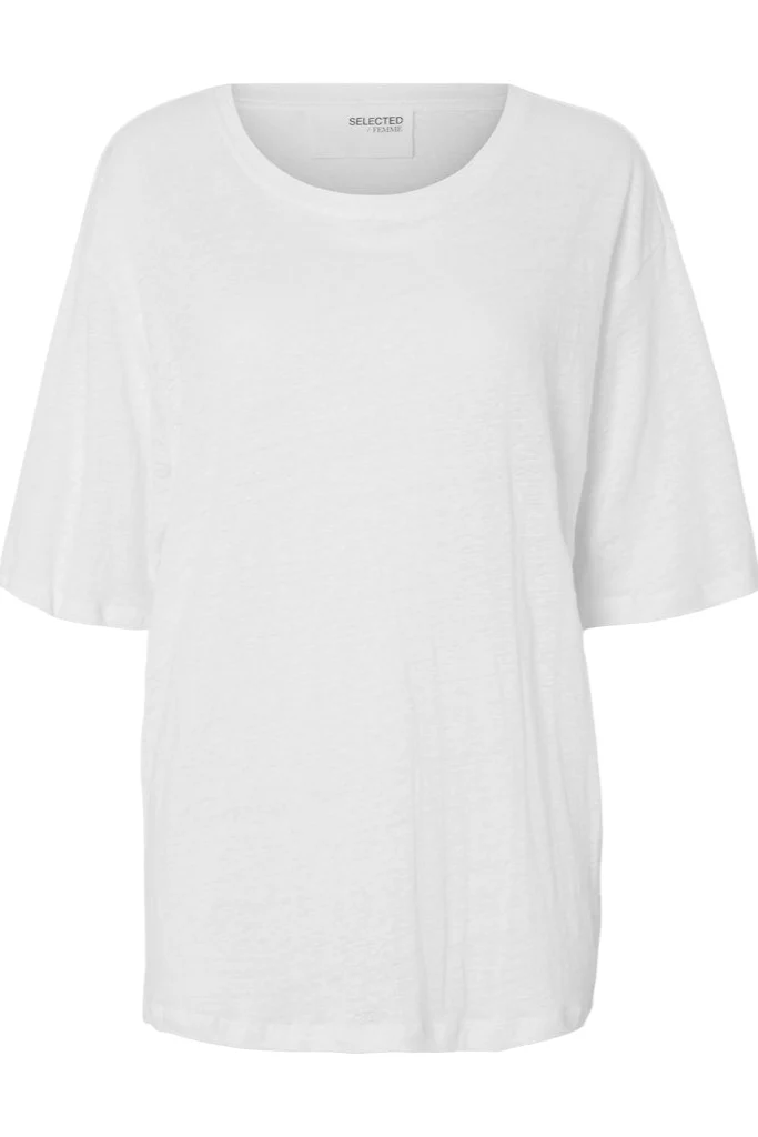 Vilja Linen Ss Tee Bright White - Image 2