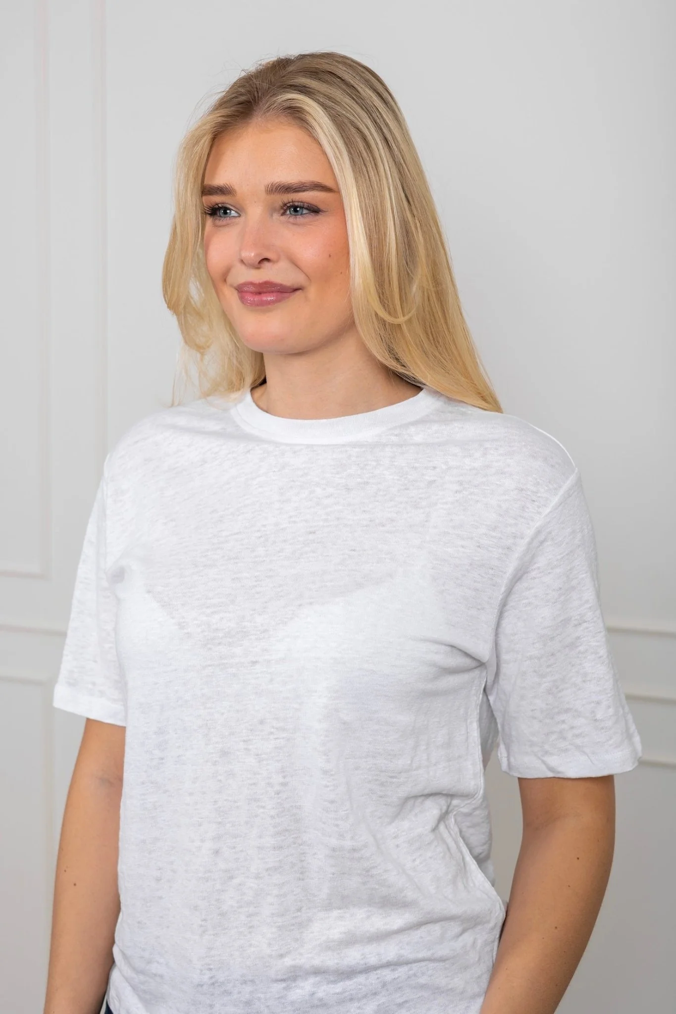Vilja Linen Ss Tee Bright White - Image 4