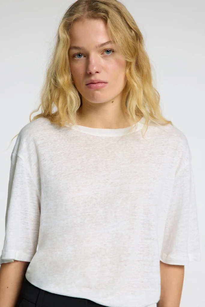 Vilja Linen Ss Tee Bright White - Image 8