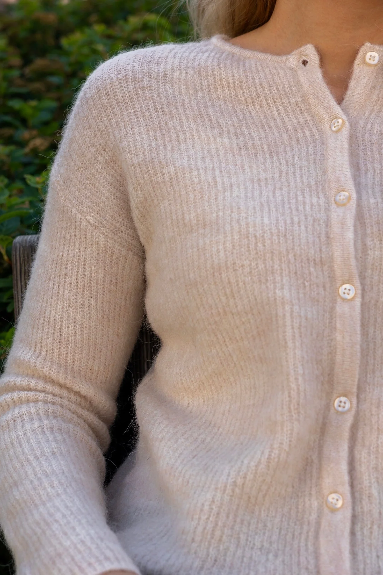Sia Ras Ls Knit O-Neck Cardigan Birch Melange - Image 5