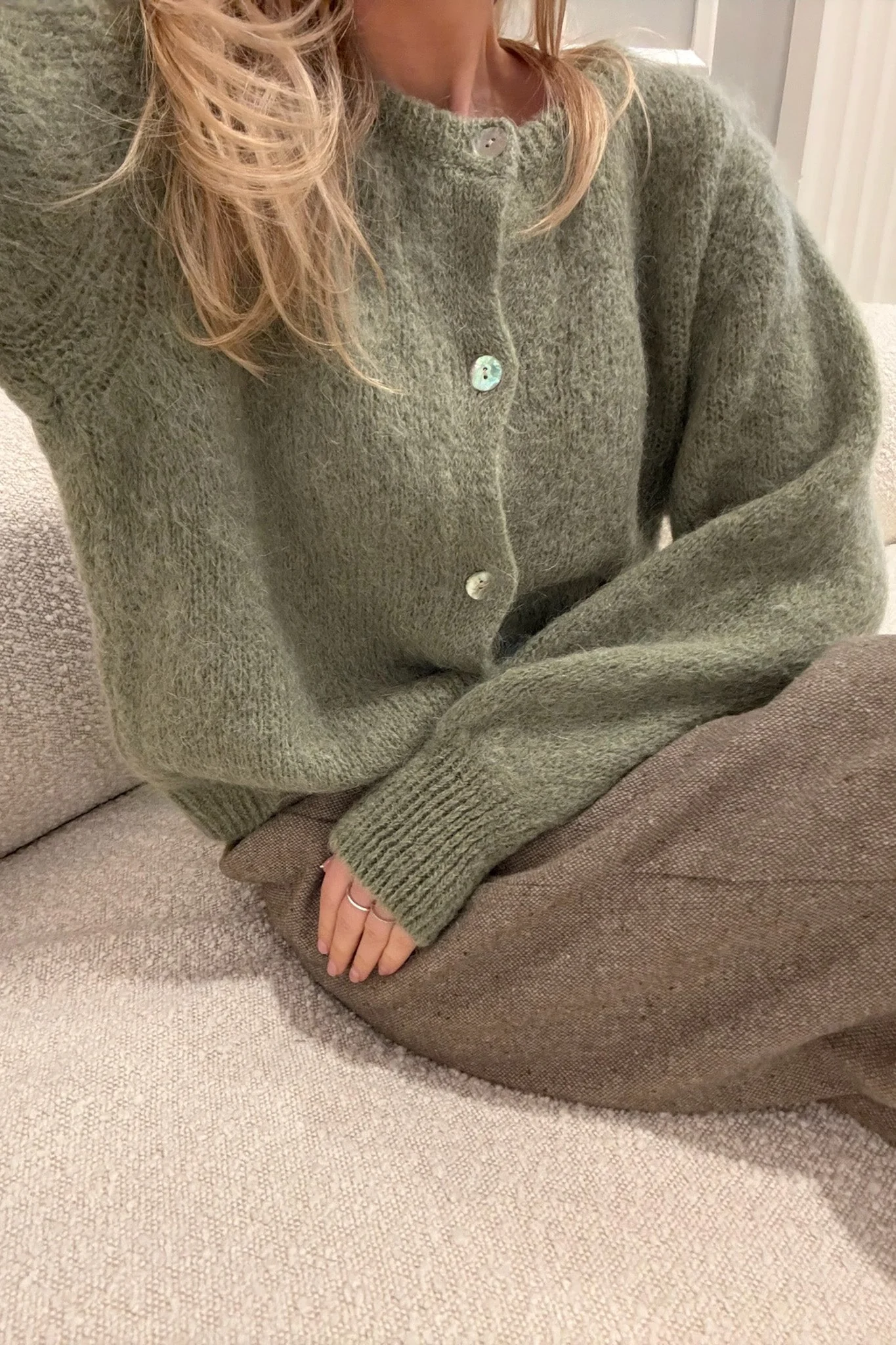 Ida Cardigan Olive - Image 4