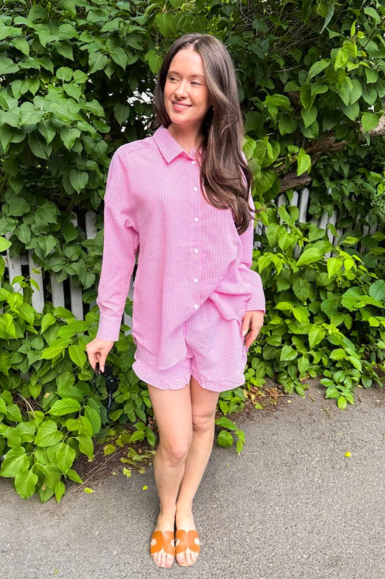 Sonja Shirt Hot Pink/White - Image 5