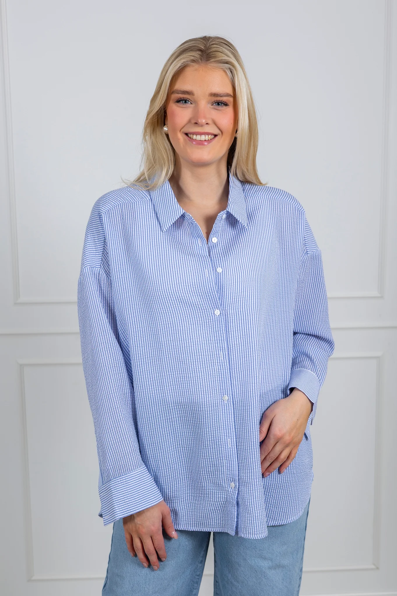 Sonja Shirt Blue/White Stripe - Image 5