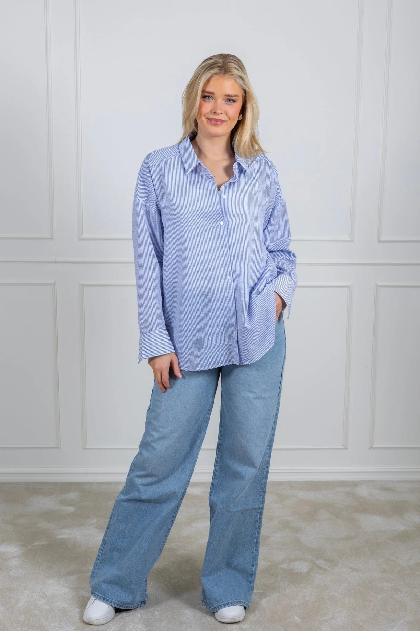 Sonja Shirt Blue/White Stripe - Image 6