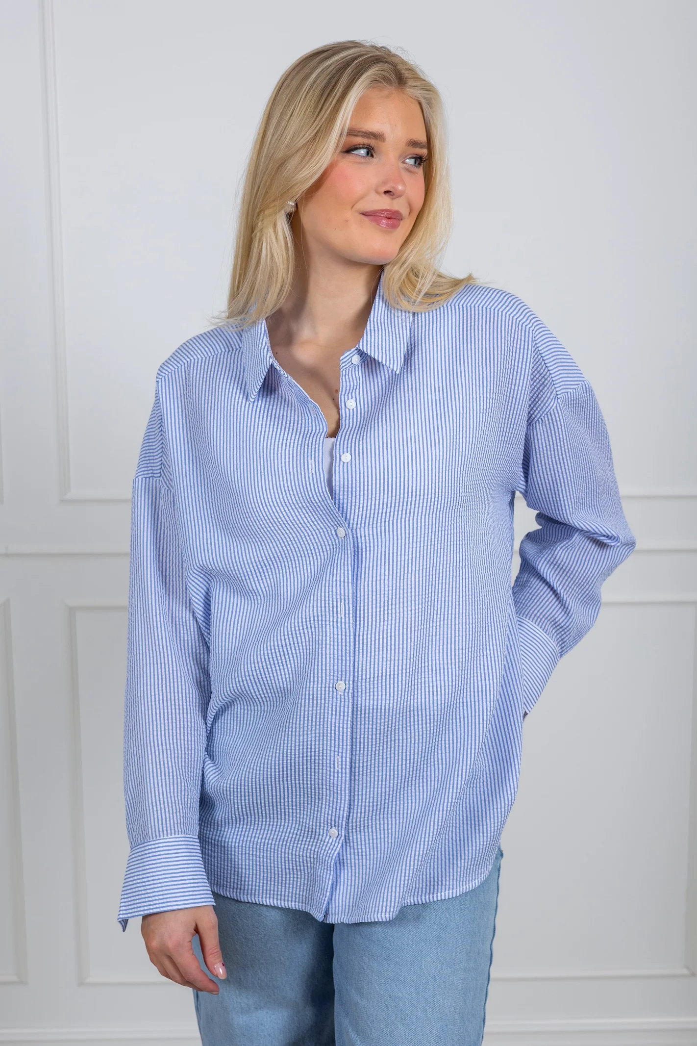 Sonja Shirt Blue/White Stripe - Image 7