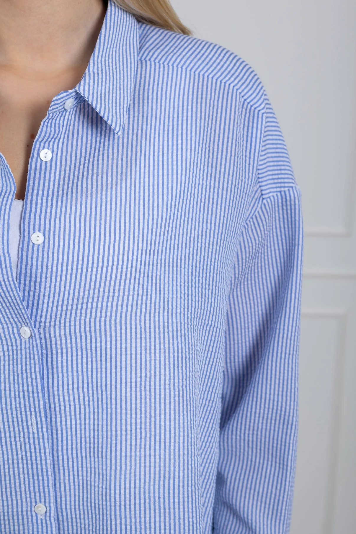 Sonja Shirt Blue/White Stripe - Image 9