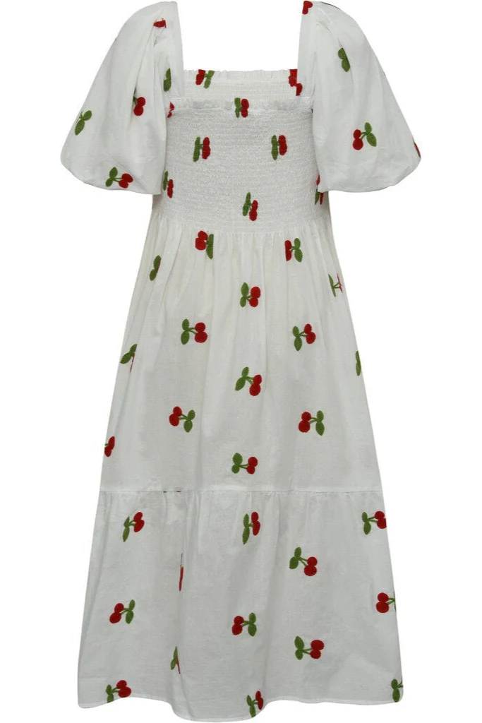 Cheri Fruit Dress White/Red - Image 13