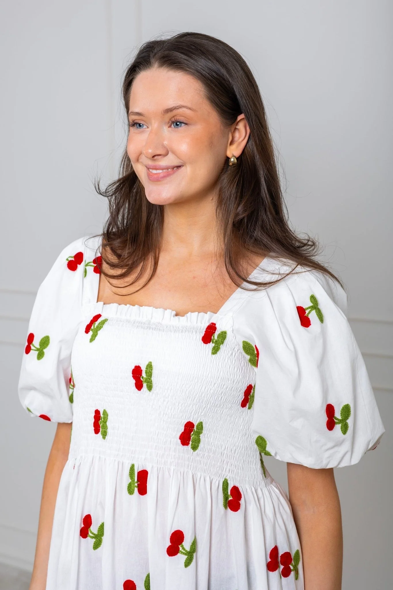 Cheri Fruit Dress White/Red - Image 8