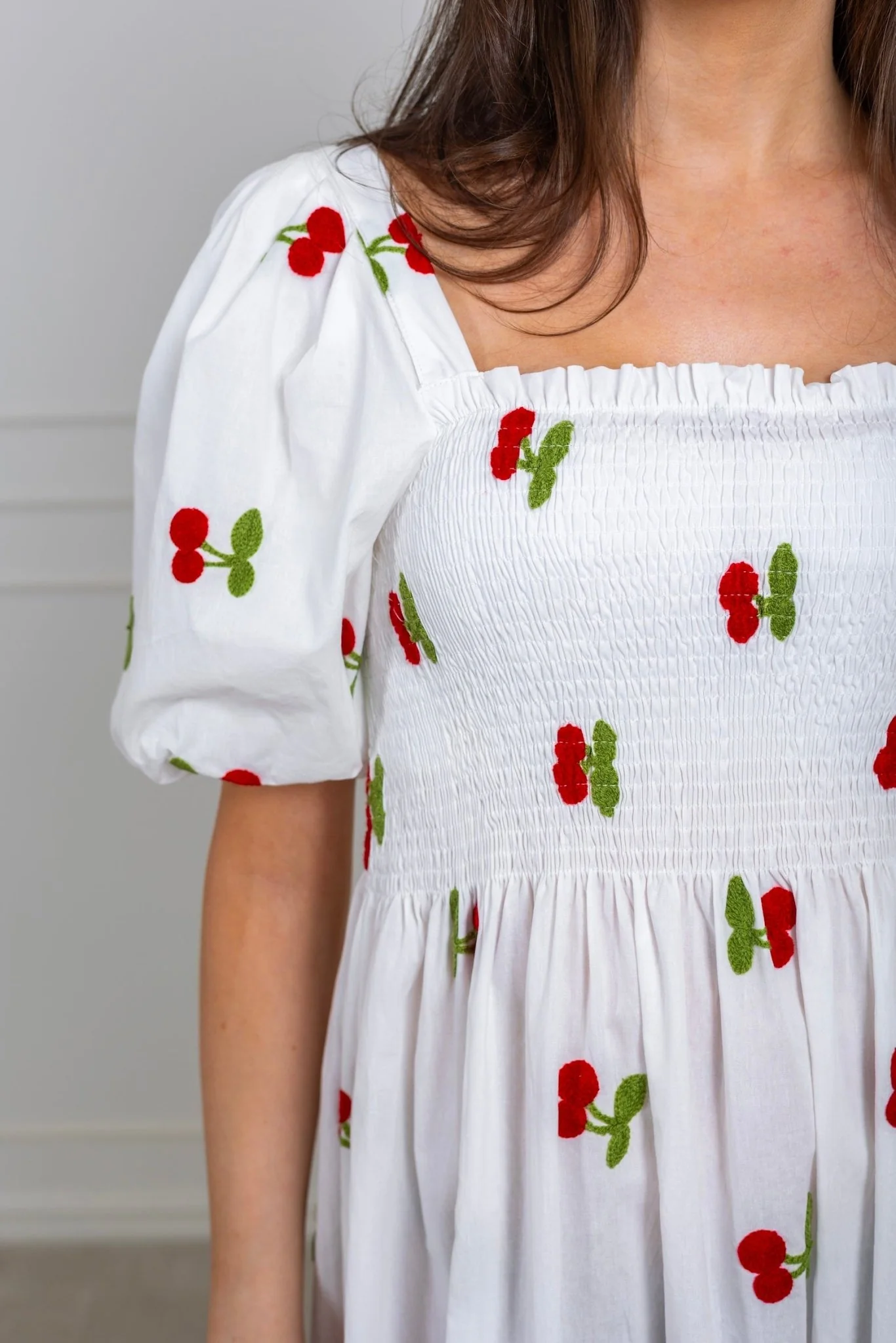 Cheri Fruit Dress White/Red - Image 9