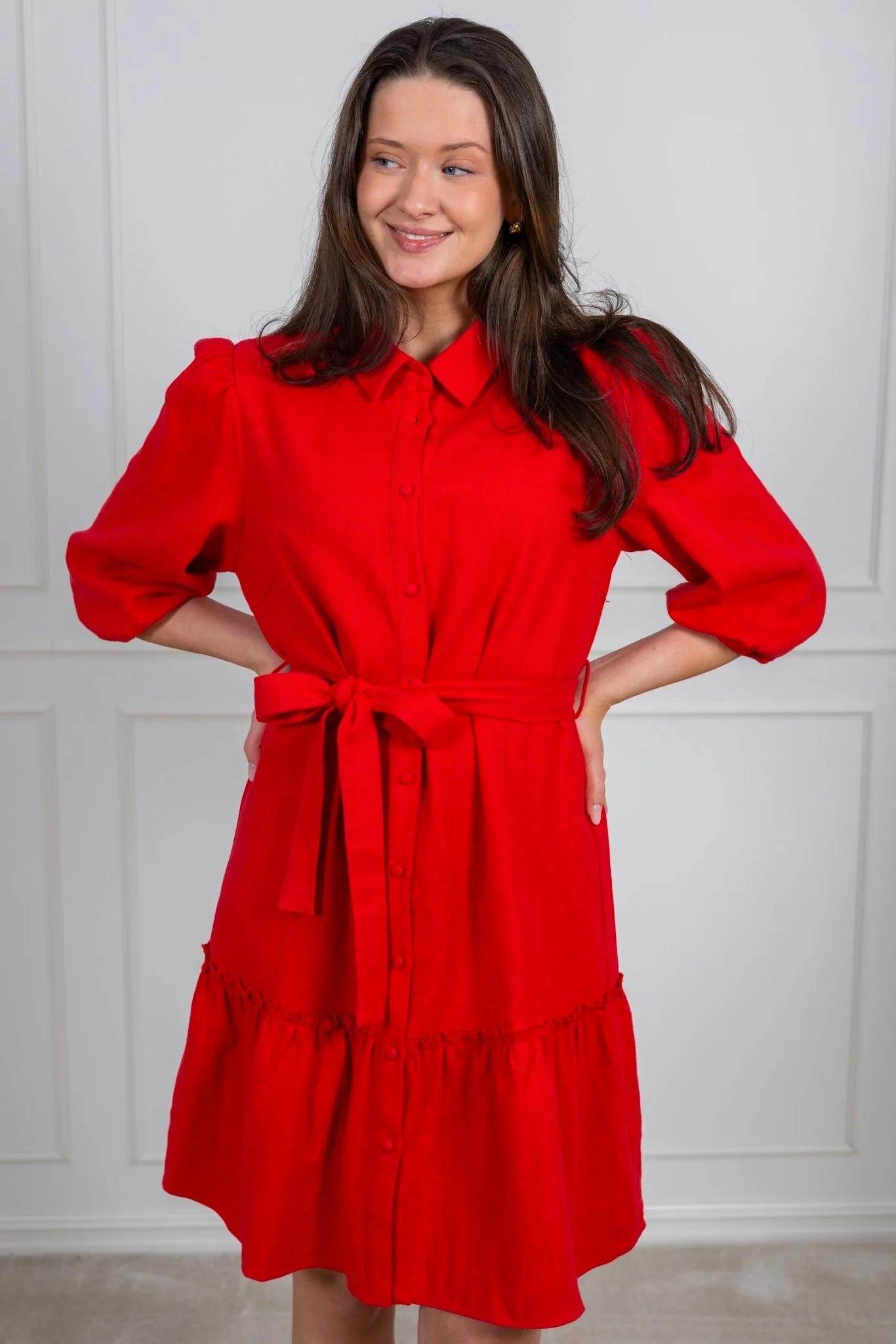 Linen Dress Red - Image 4