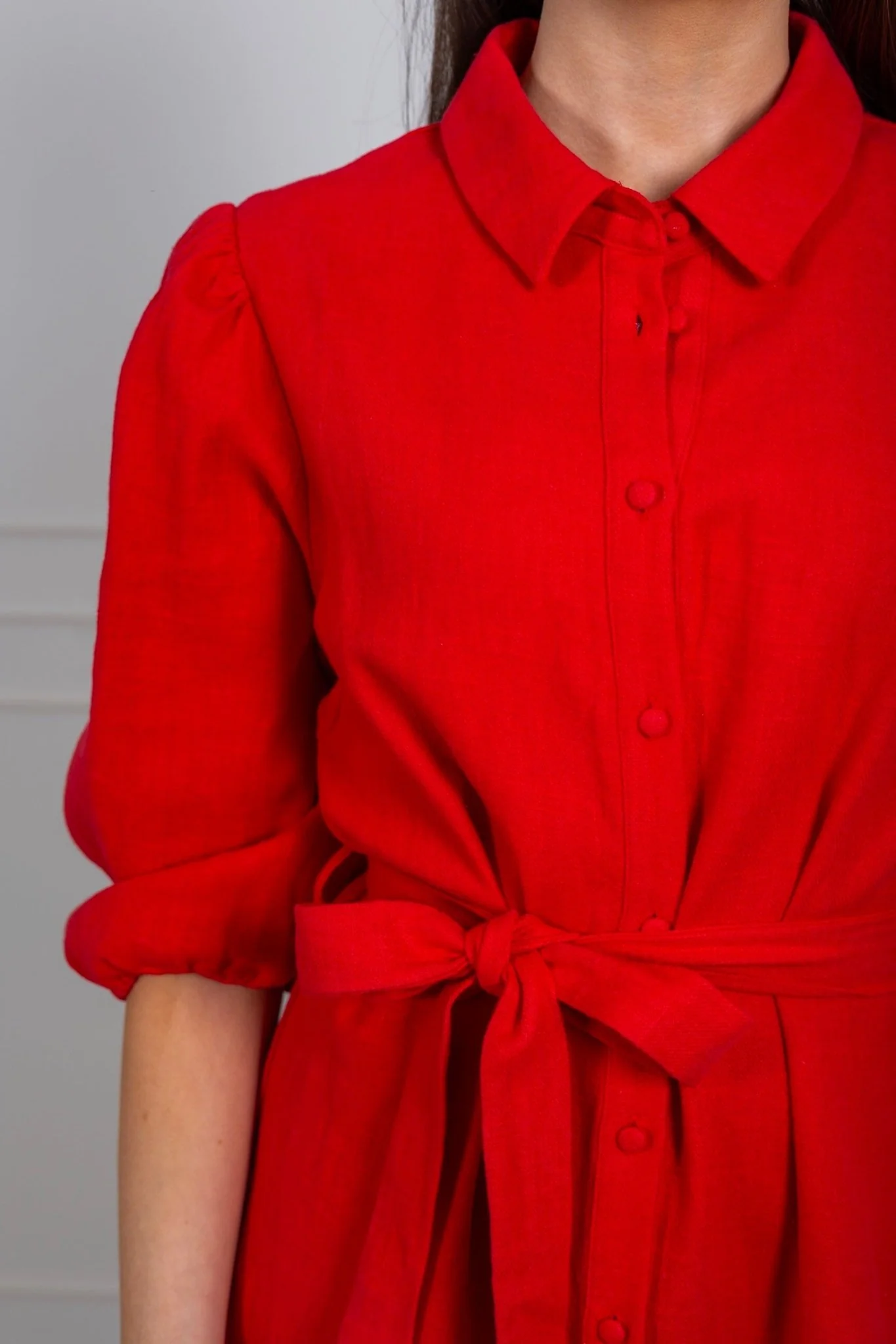 Linen Dress Red - Image 6