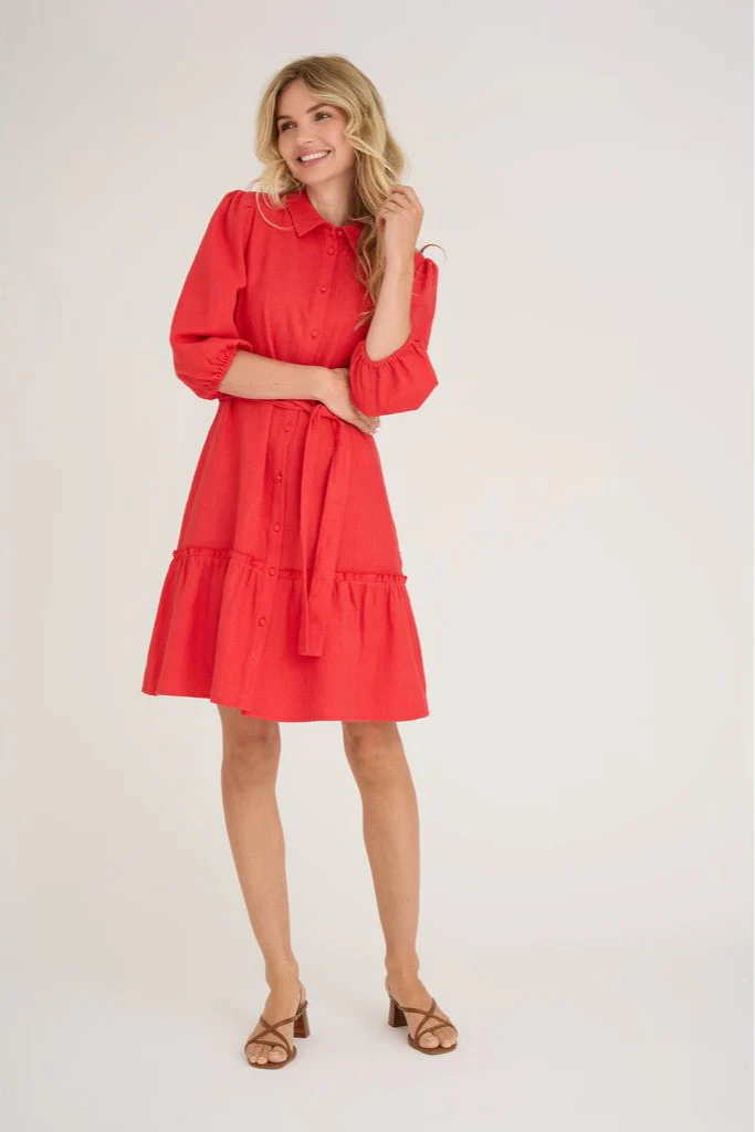 Linen Dress Red - Image 8
