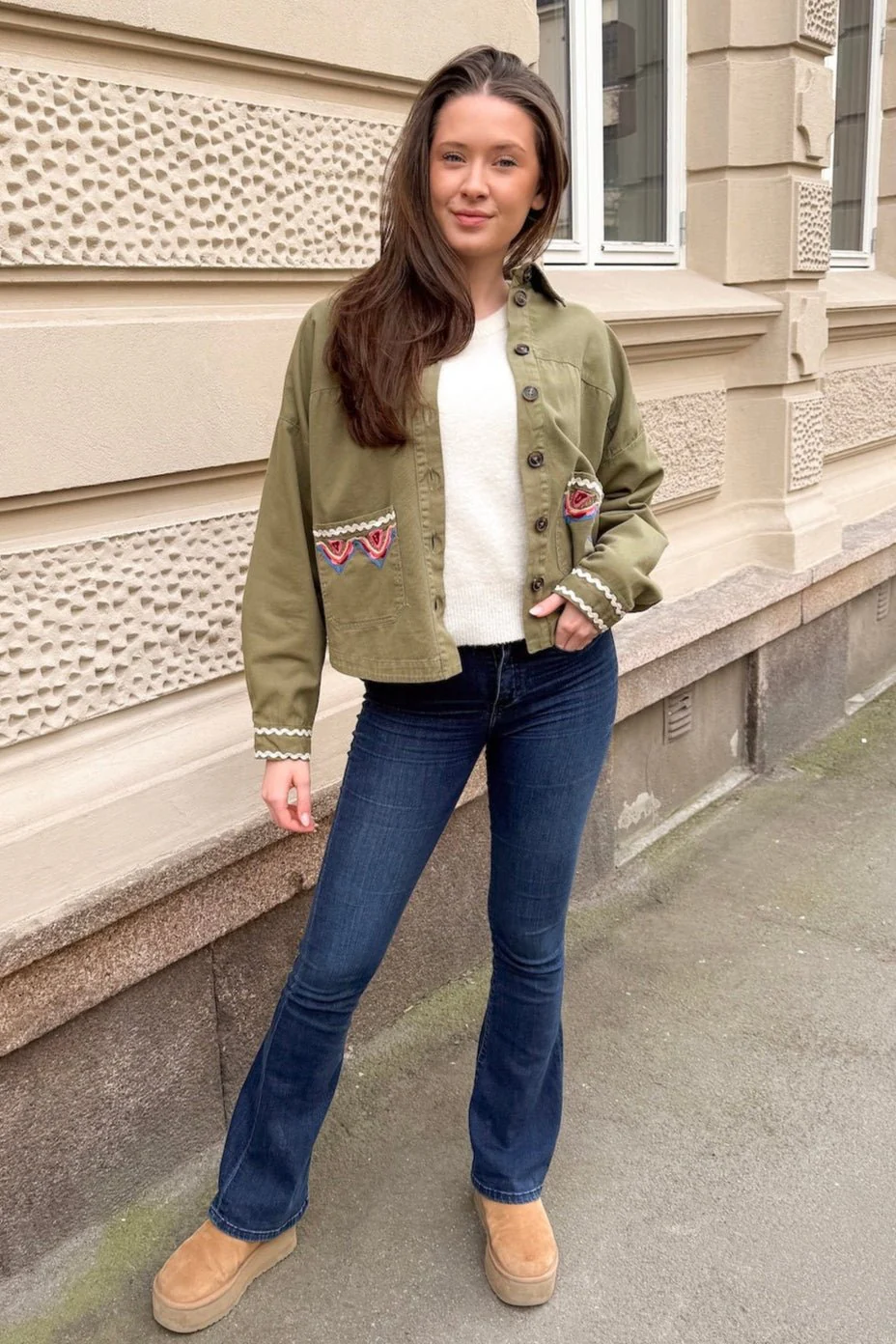 Yasmirra Embroidered Jacket Capulet Olive - Image 10