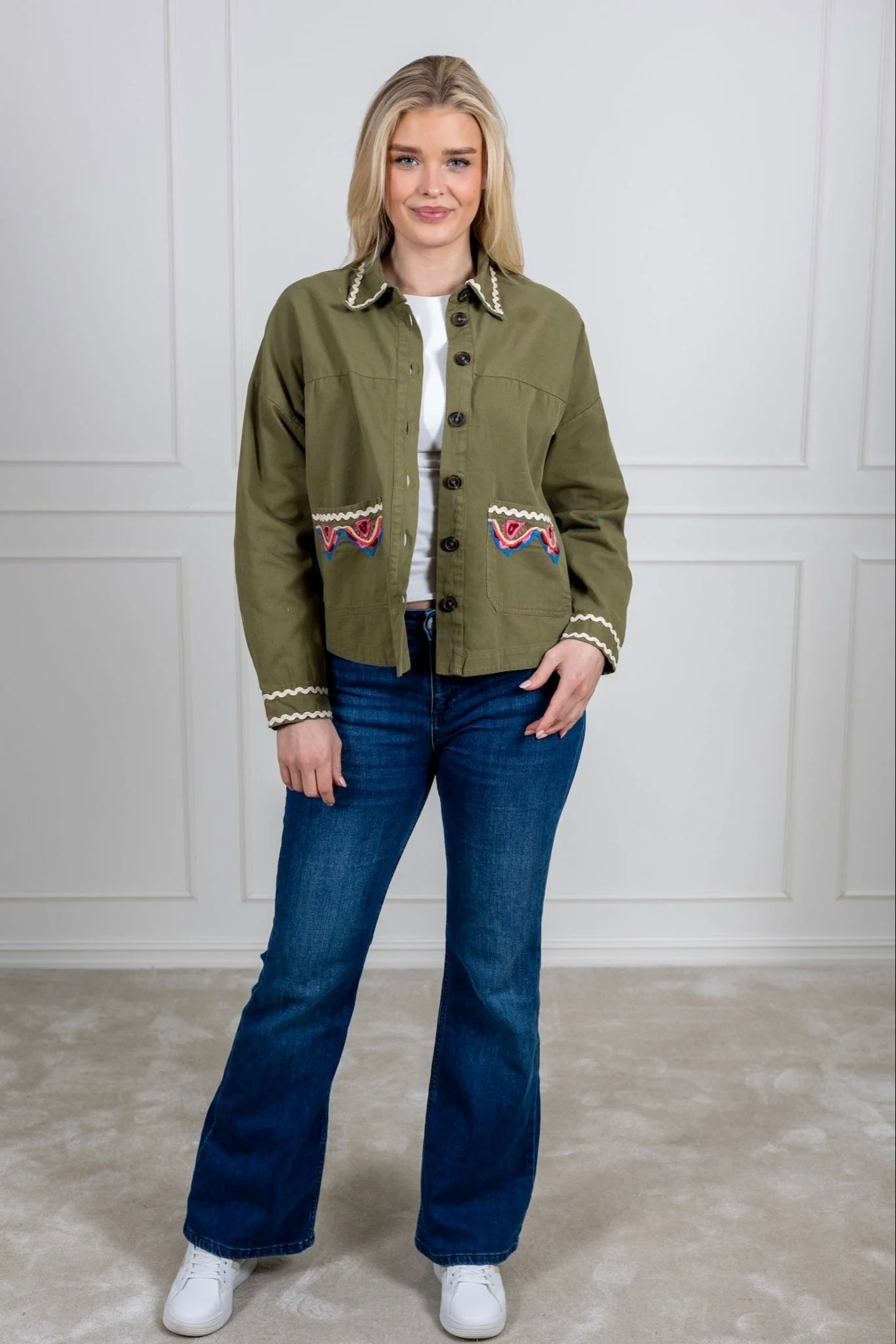 Yasmirra Embroidered Jacket Capulet Olive - Image 13