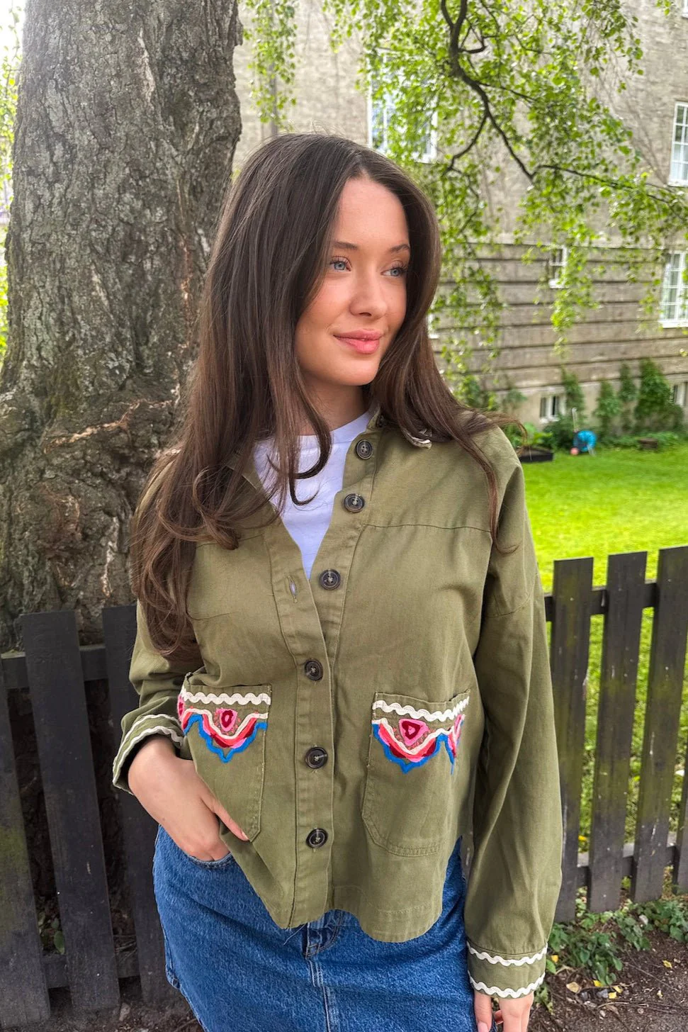 Yasmirra Embroidered Jacket Capulet Olive - Image 5