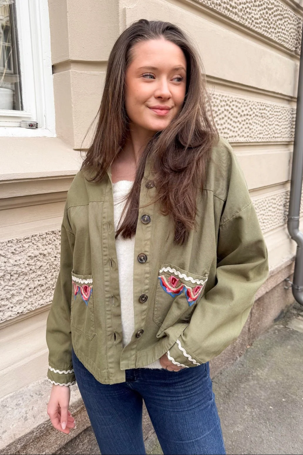 Yasmirra Embroidered Jacket Capulet Olive - Image 8