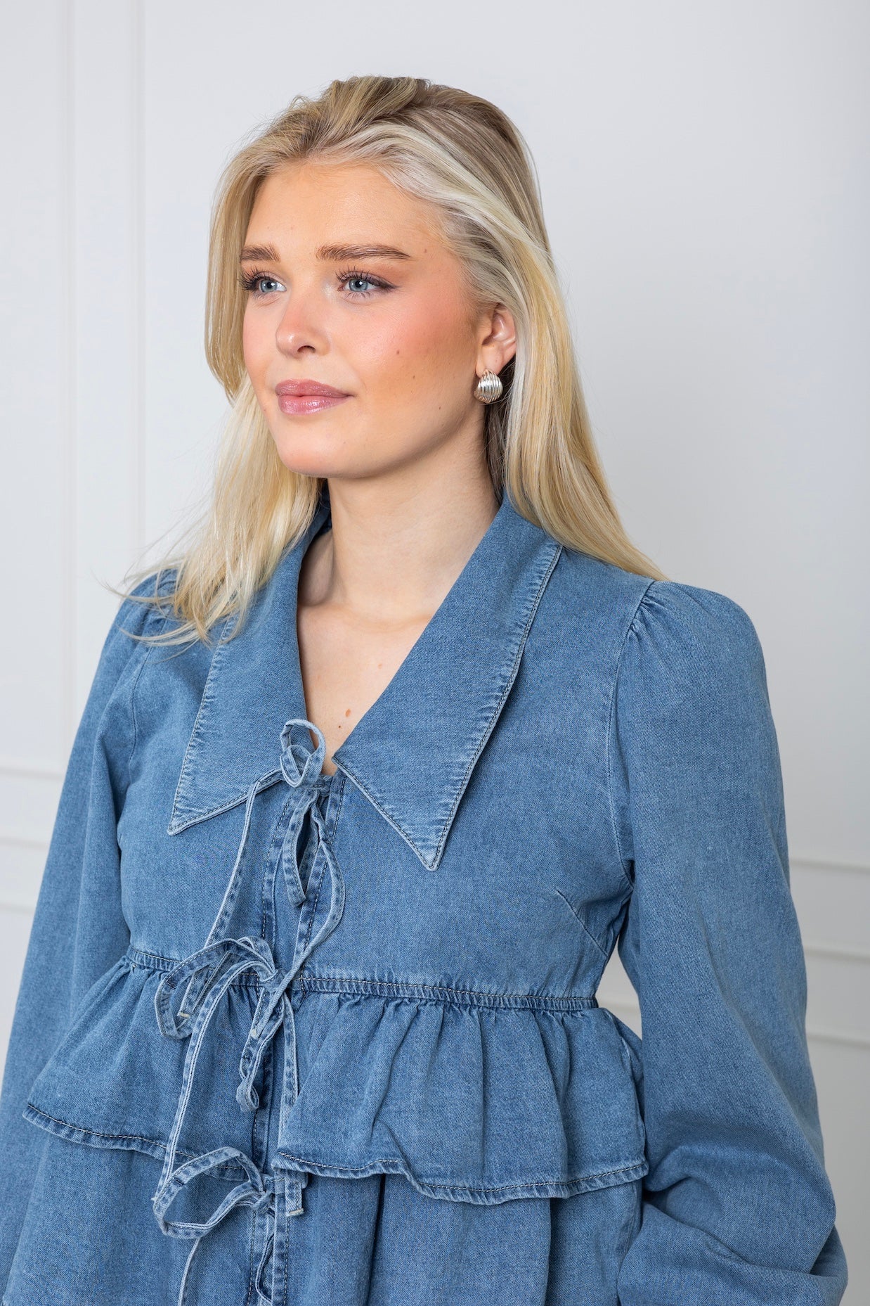 Yascelinde Ls Top Light Blue Denim - Image 5