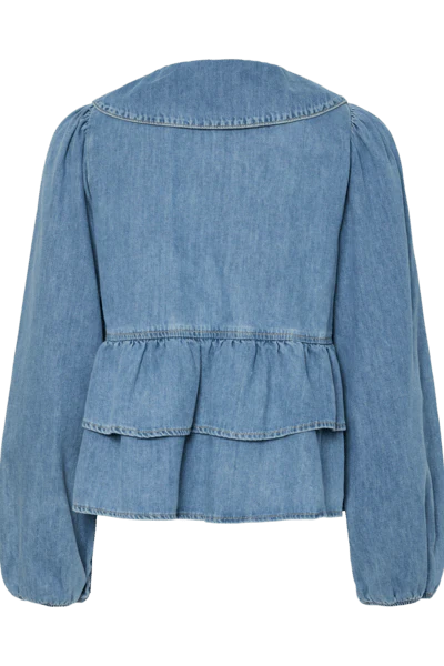 Yascelinde Ls Top Light Blue Denim - Image 7
