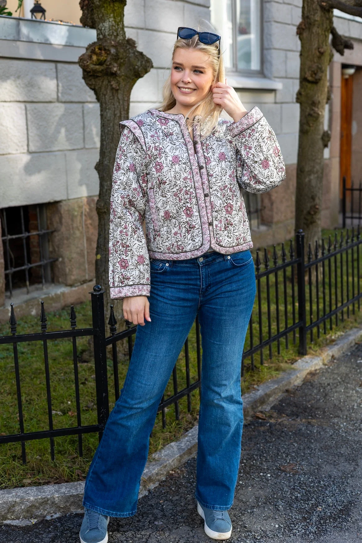 Yaspaula Ls Padded Jacket Star White Paula Print - Image 3
