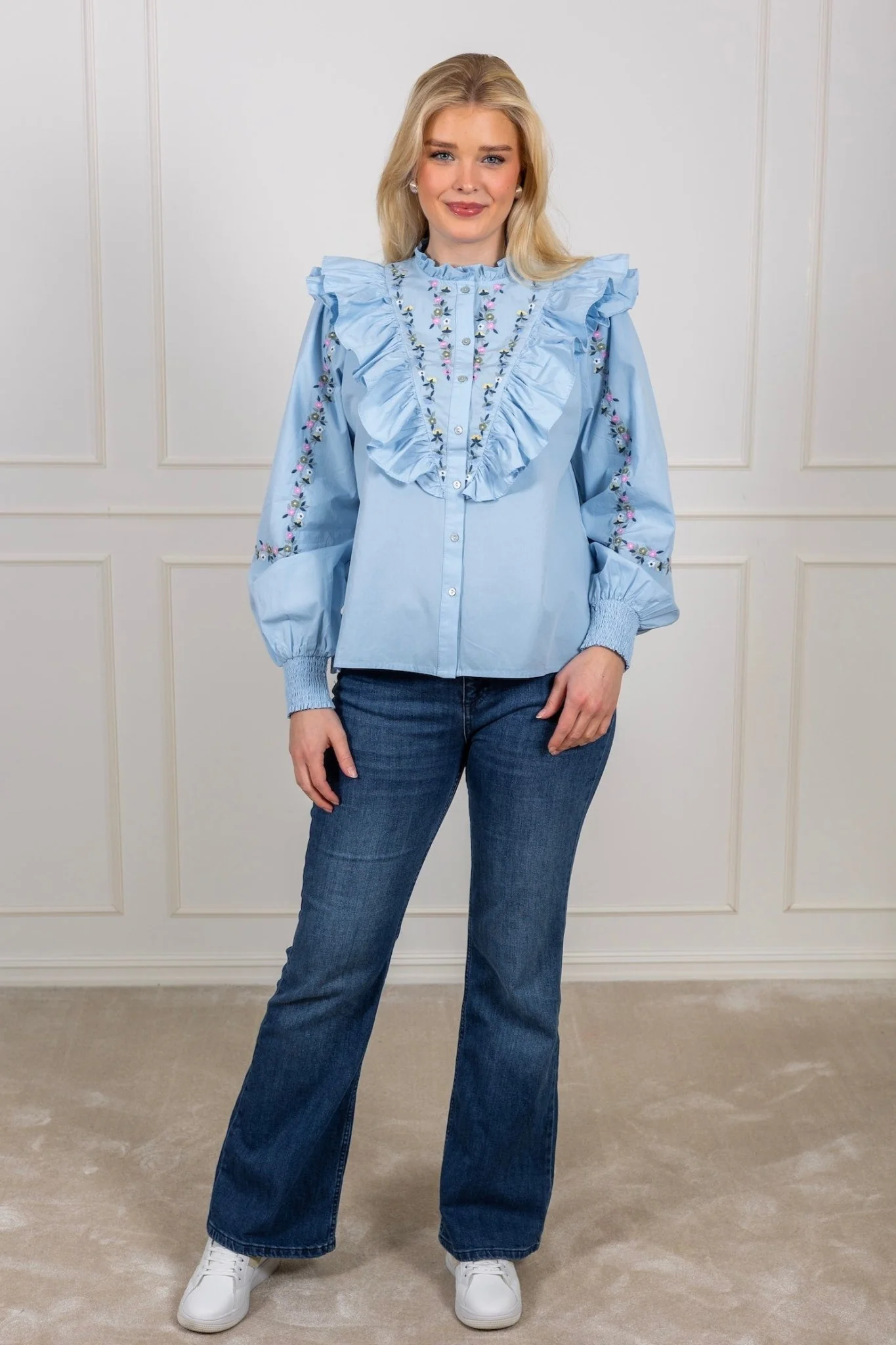 Kennie Ls Shirt Clear Sky W. Emb. - Image 3