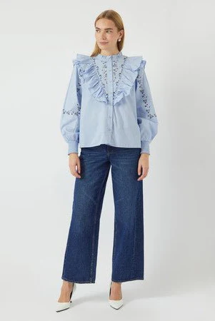 Kennie Ls Shirt Clear Sky W. Emb. - Image 7