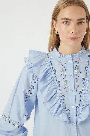 Kennie Ls Shirt Clear Sky W. Emb. - Image 8