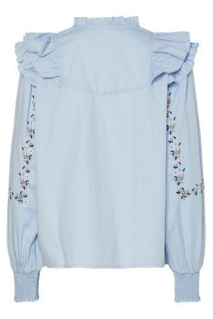 Kennie Ls Shirt Clear Sky W. Emb. - Image 9