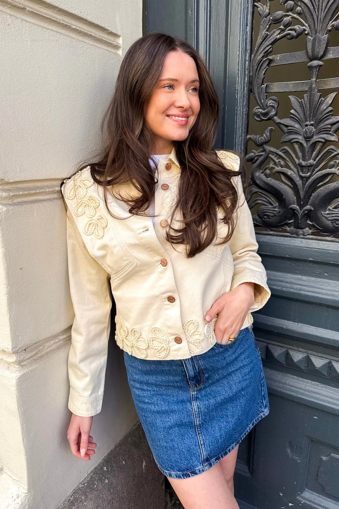 Luina Ls Denim Jacket Birch - Image 3