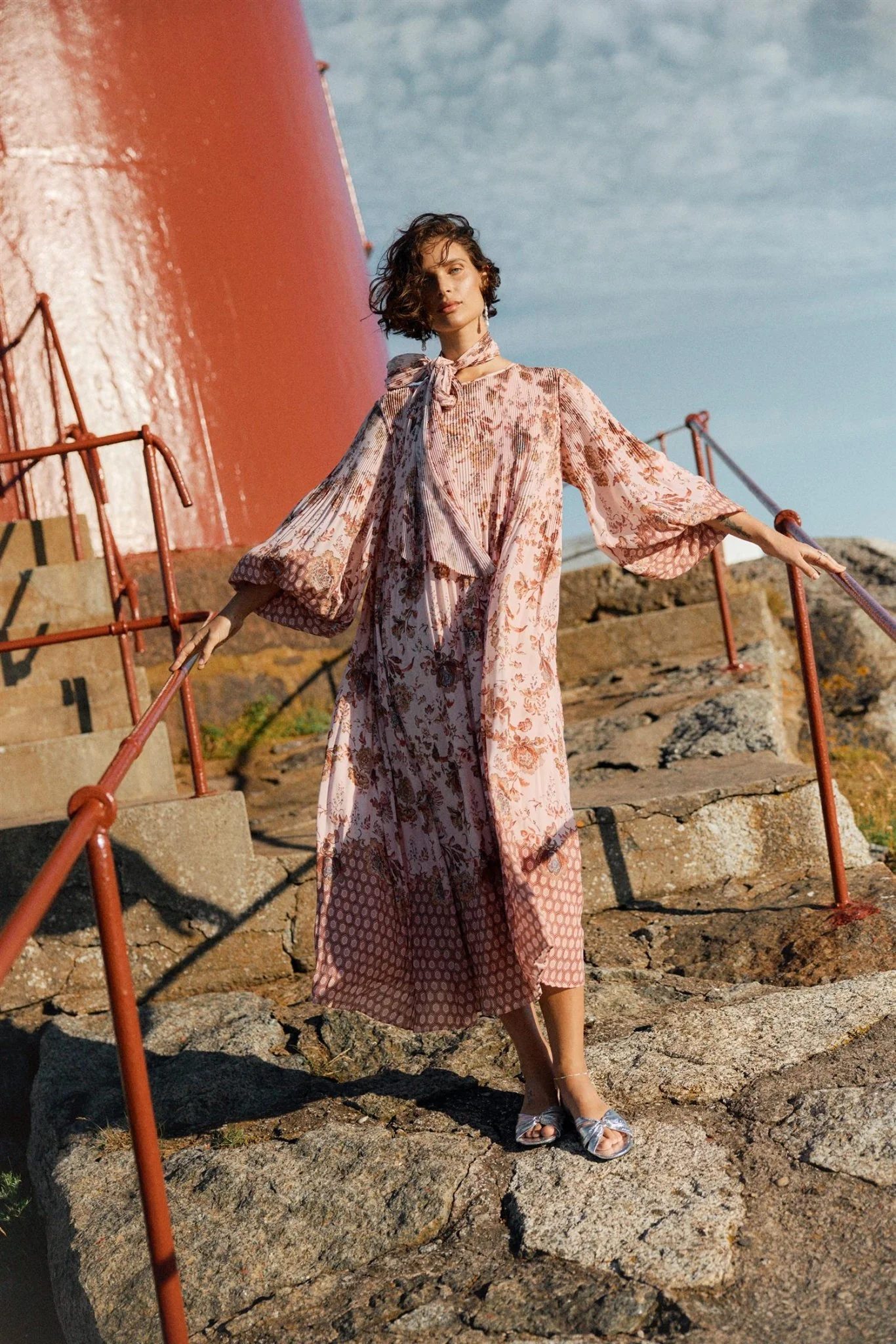 Paris Deco Jackie Midi Dress Rose - Image 2