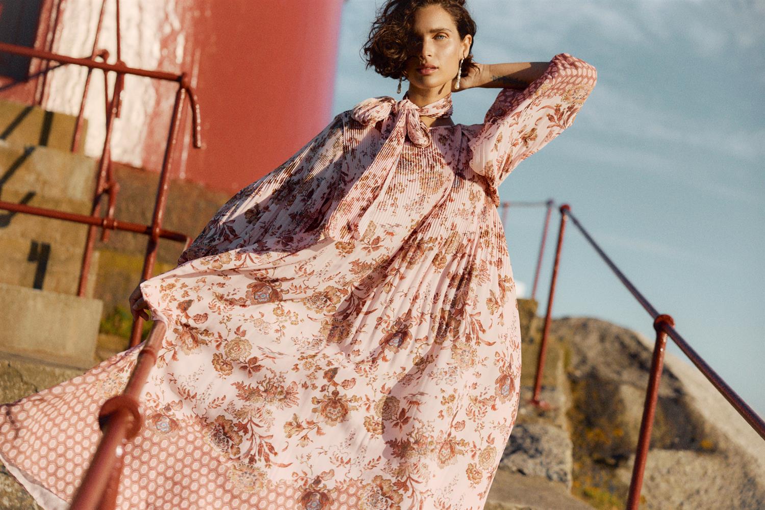 Paris Deco Jackie Midi Dress Rose - Image 3