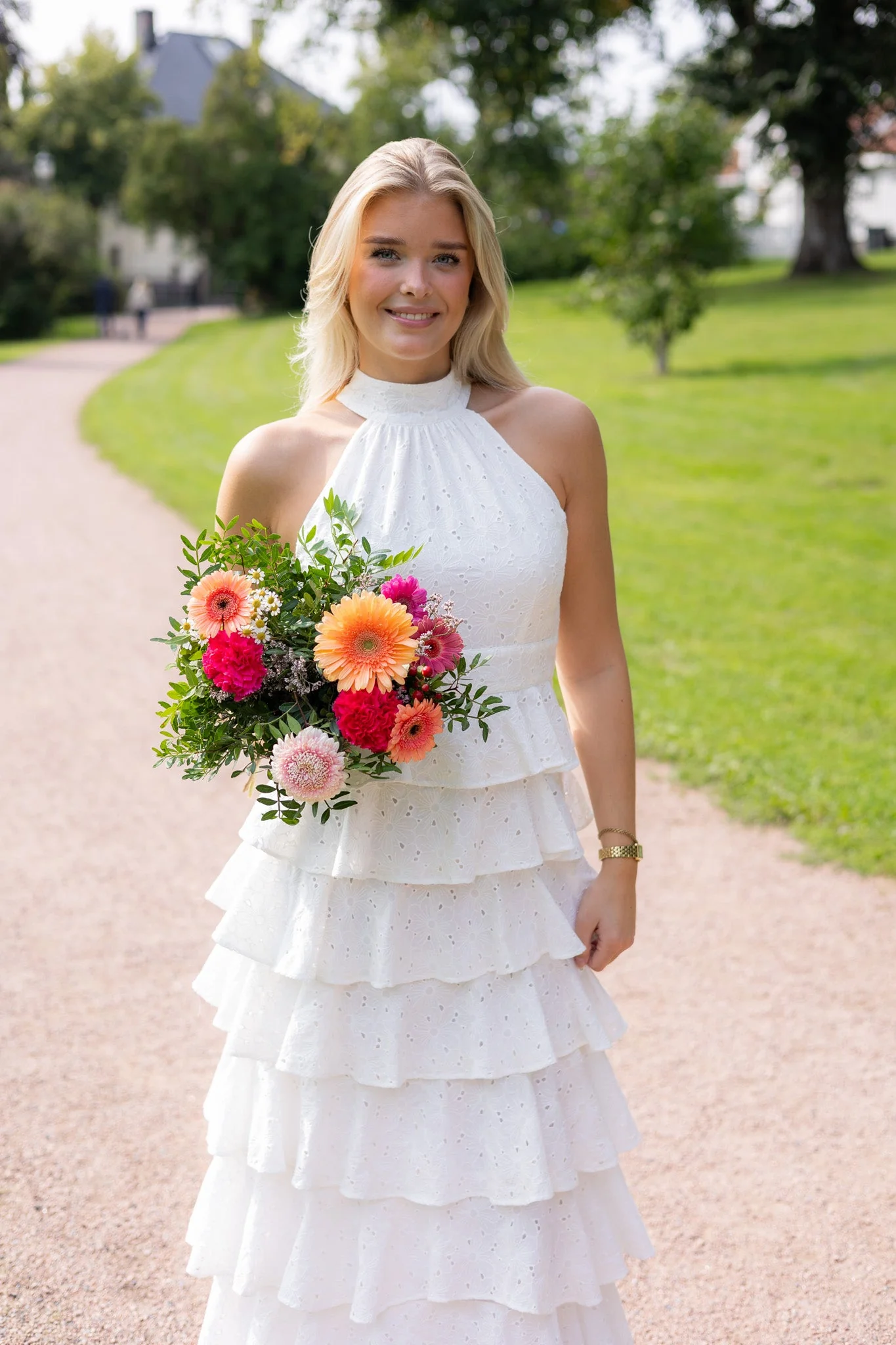 Angel Maxi Dress Halterneck White - Image 4
