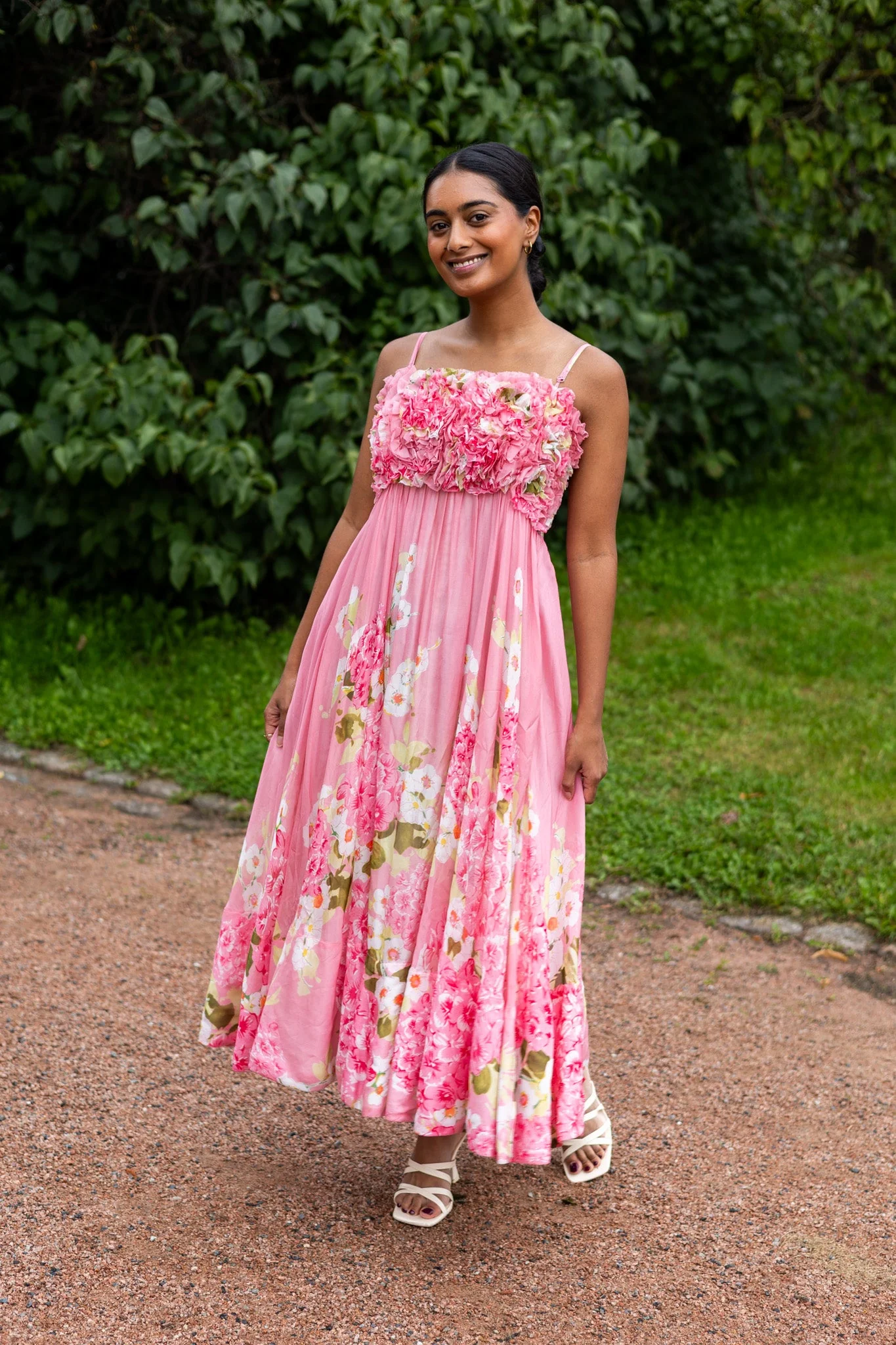 Organza Strap Dress Cherry Blossom