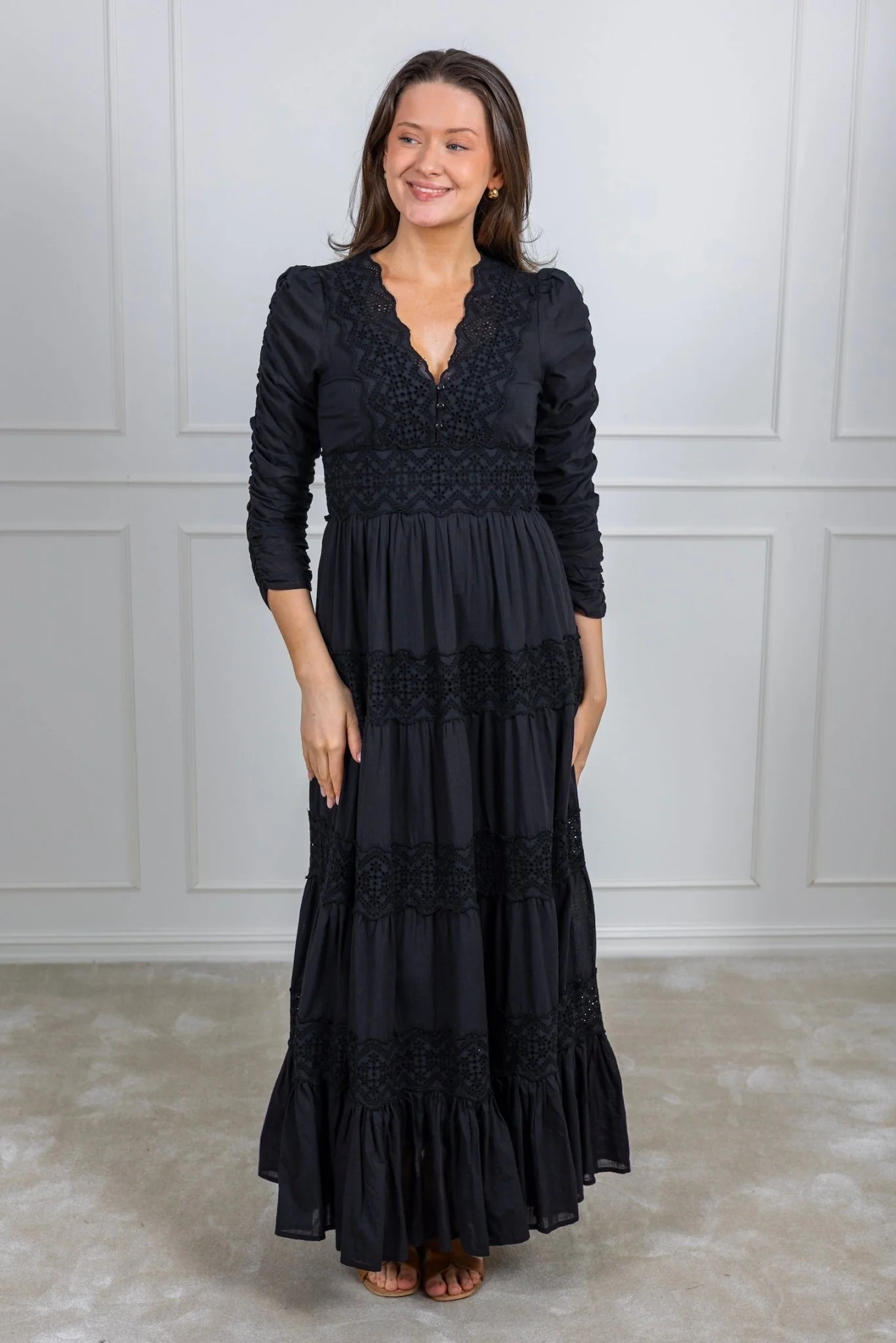 Cotton Slub Maxi Dress Black