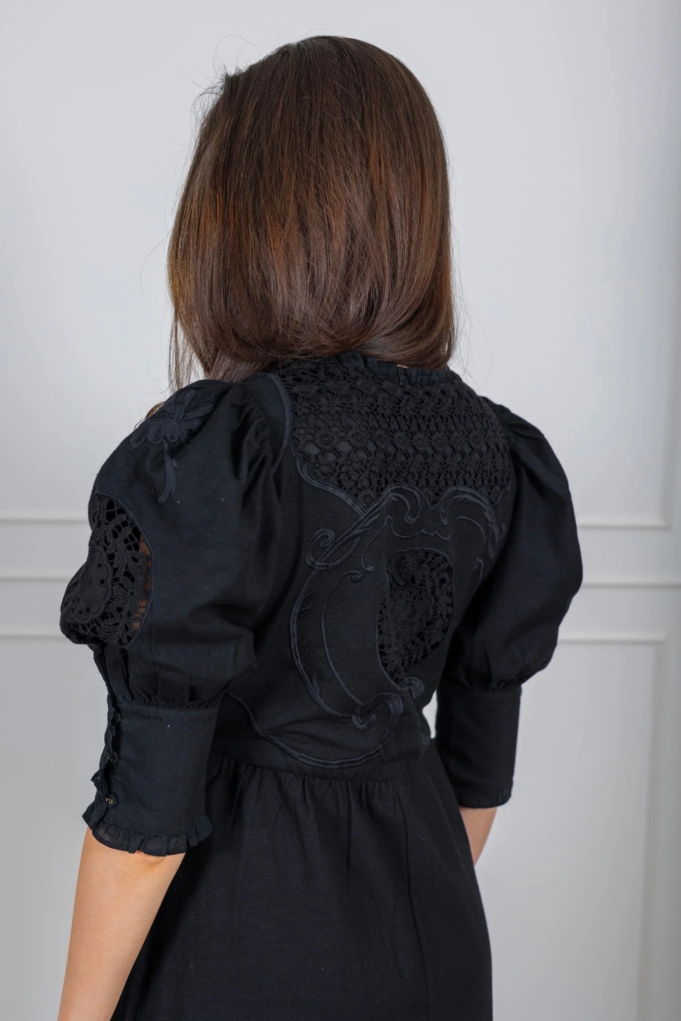 Linen Button-Down Dress Black - Image 3