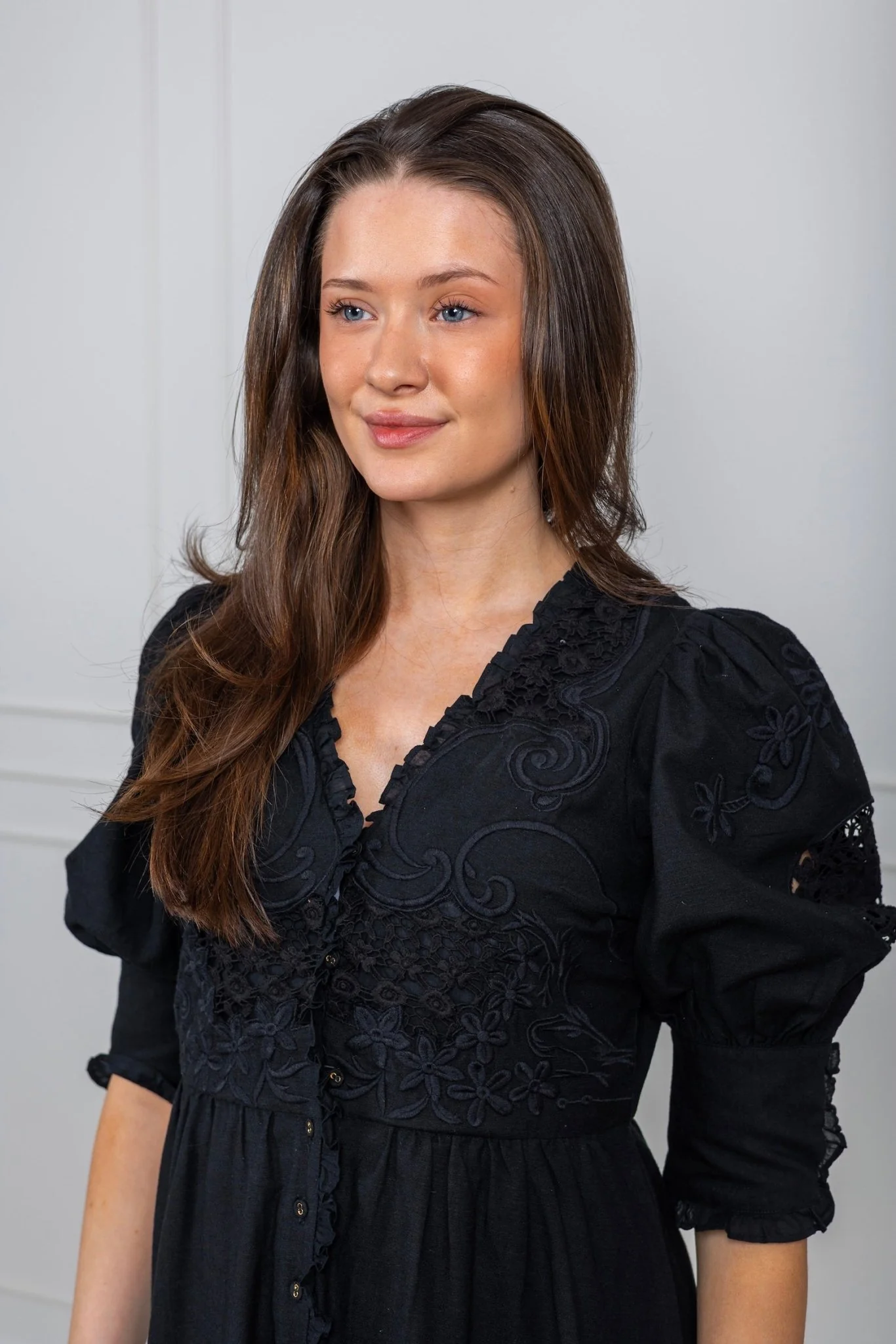 Linen Button-Down Dress Black - Image 5