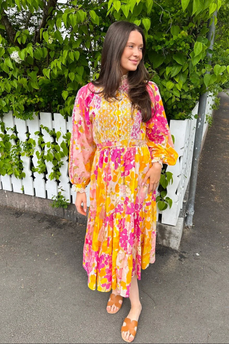 Cotton Slub Midi Dress Poppy Purple