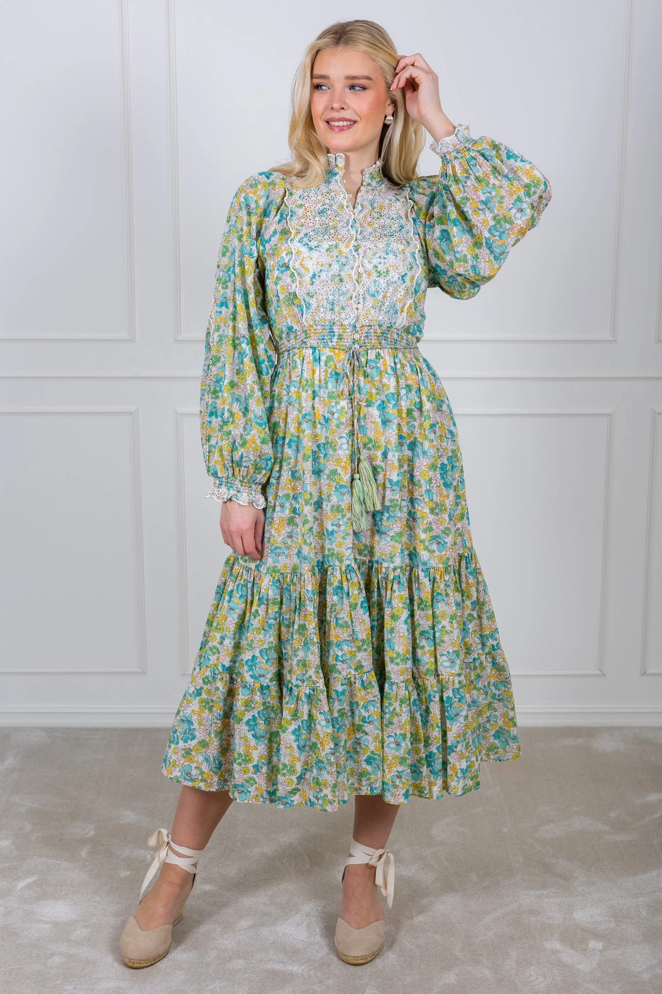 Cotton Slub Midi Dress Anemone Fields - Image 4