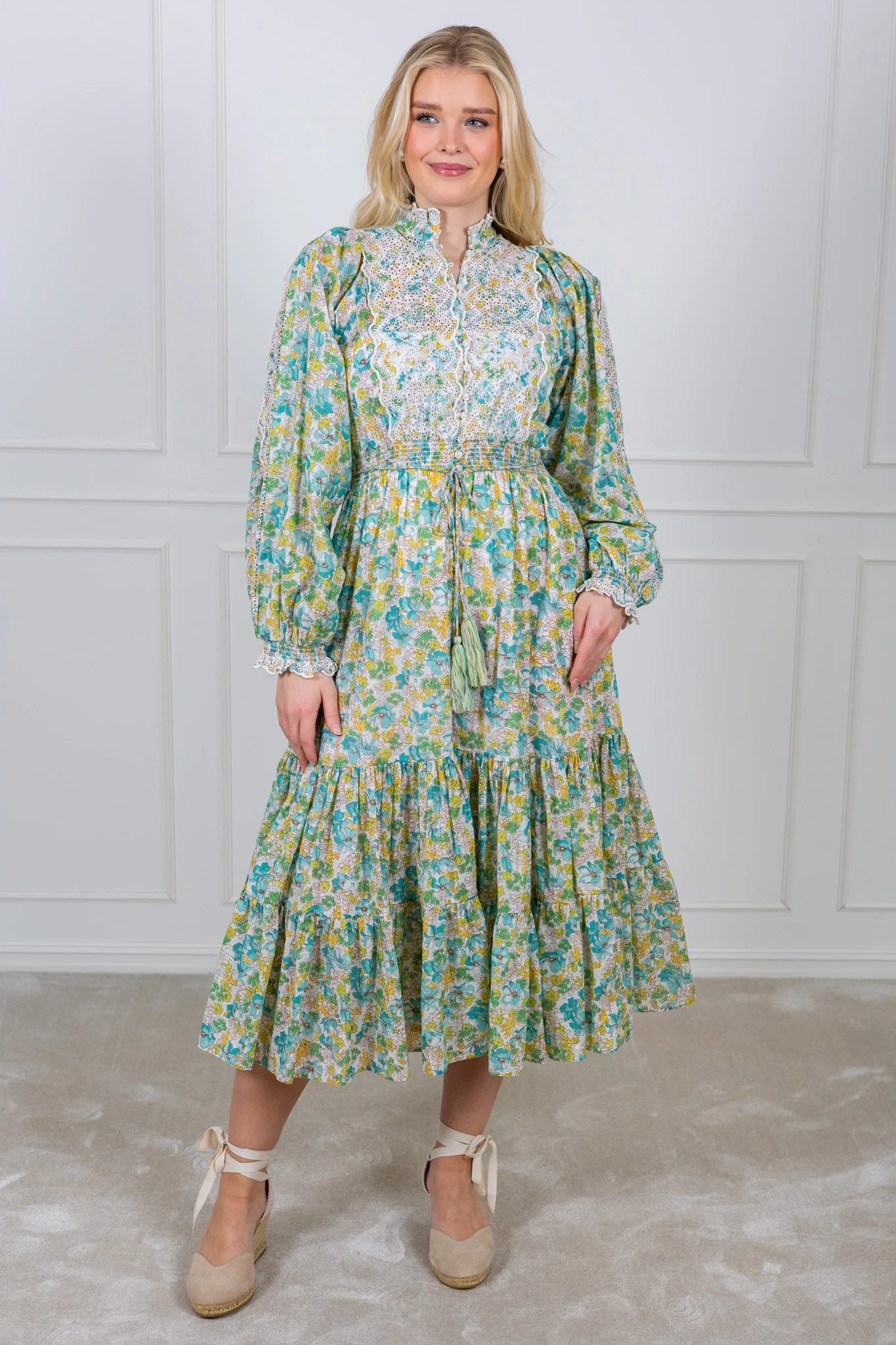 Cotton Slub Midi Dress Anemone Fields - Image 5
