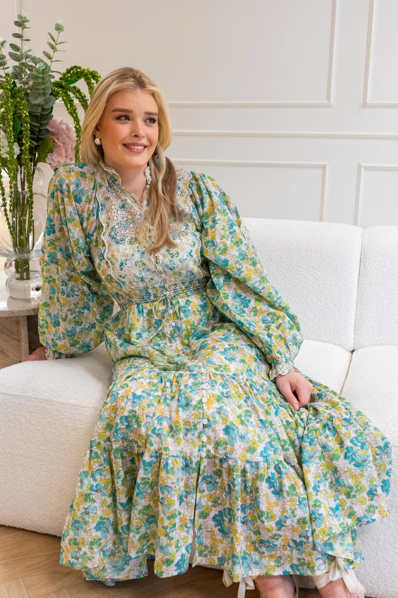 Cotton Slub Midi Dress Anemone Fields - Image 7