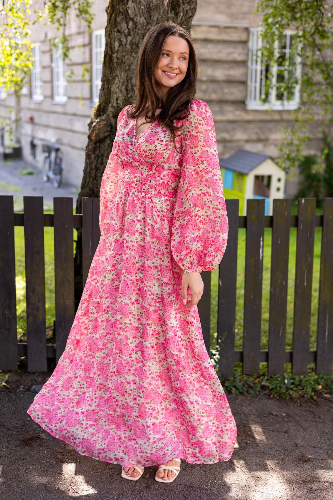 Cupro Tieband Gown Summerfield - Image 3