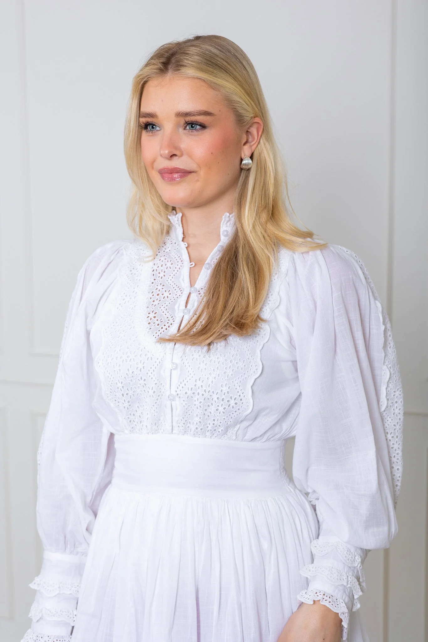 Cotton Slub Mini Dress White - Image 7