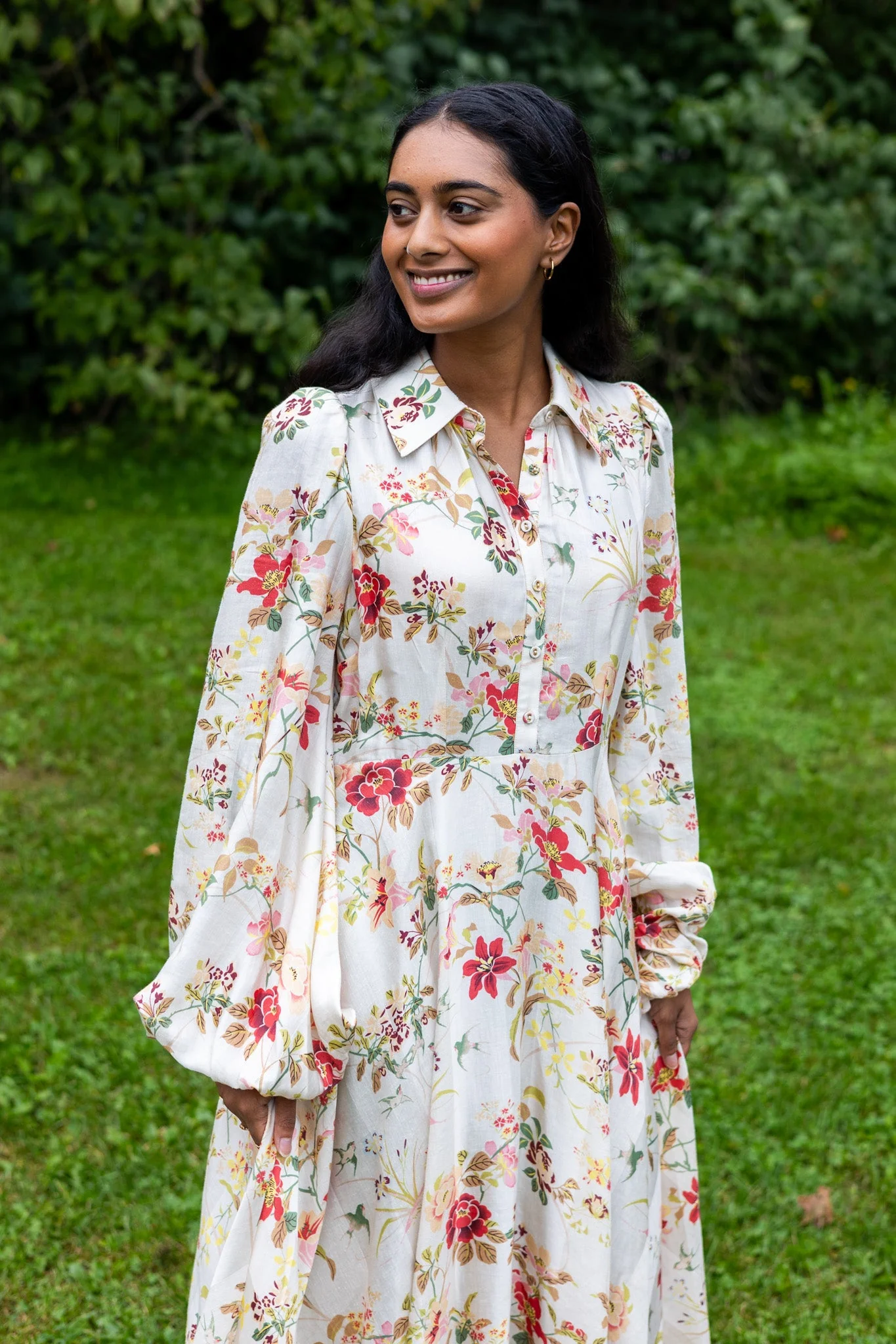 Viscose Shirt Dress Botanical - Image 4