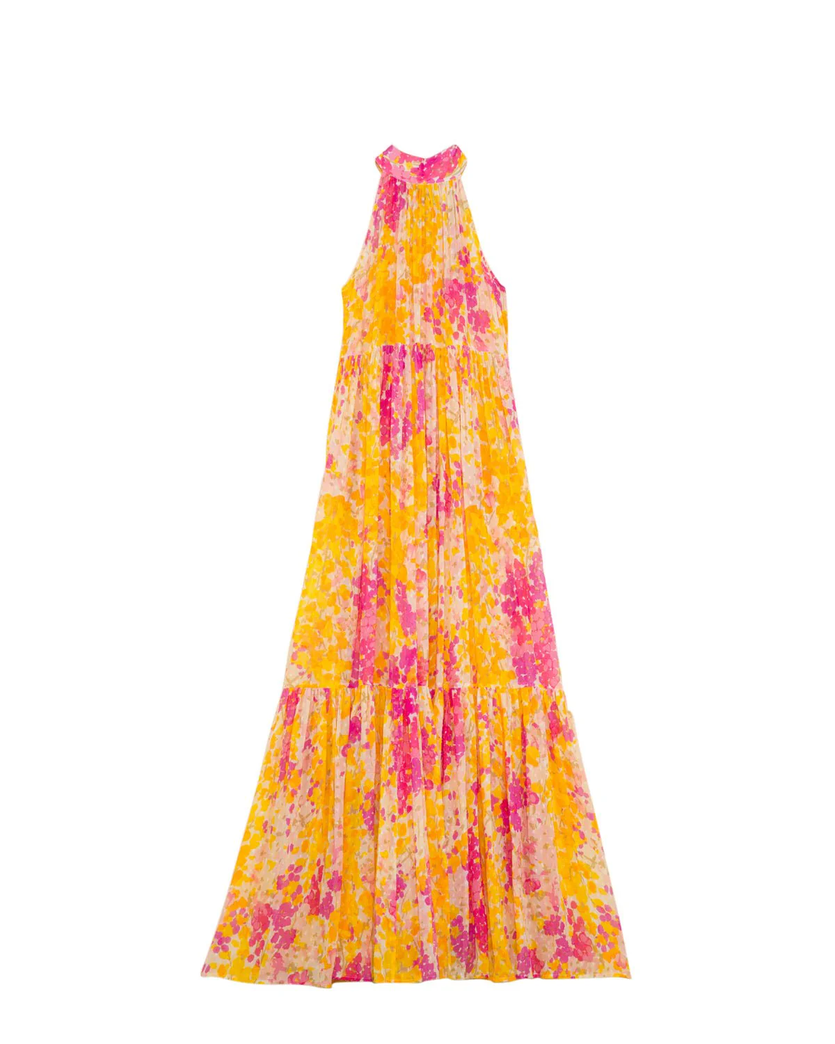 Dotted Georgette Halterneck Dress Poppy - Image 2