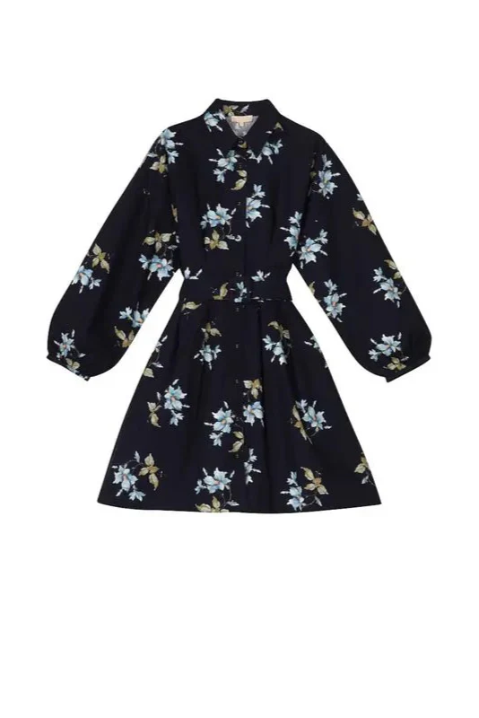 Structured Shirt Dress Blue Bouquet - Image 2