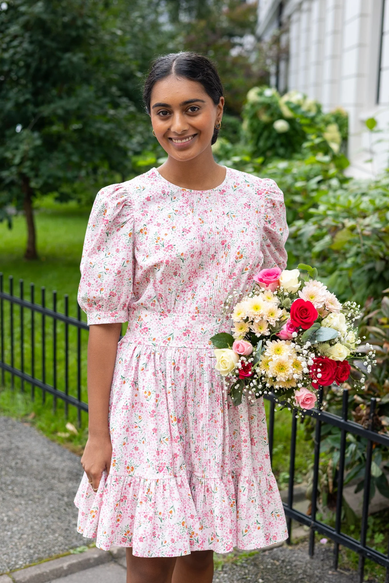 Structured Mini Dress Petite Flowers