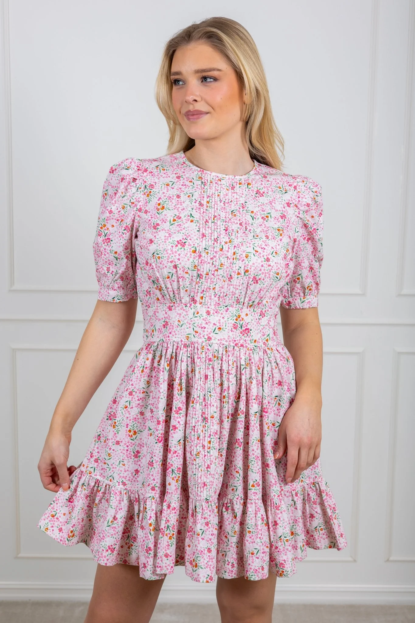 Structured Mini Dress Petite Flowers - Image 6