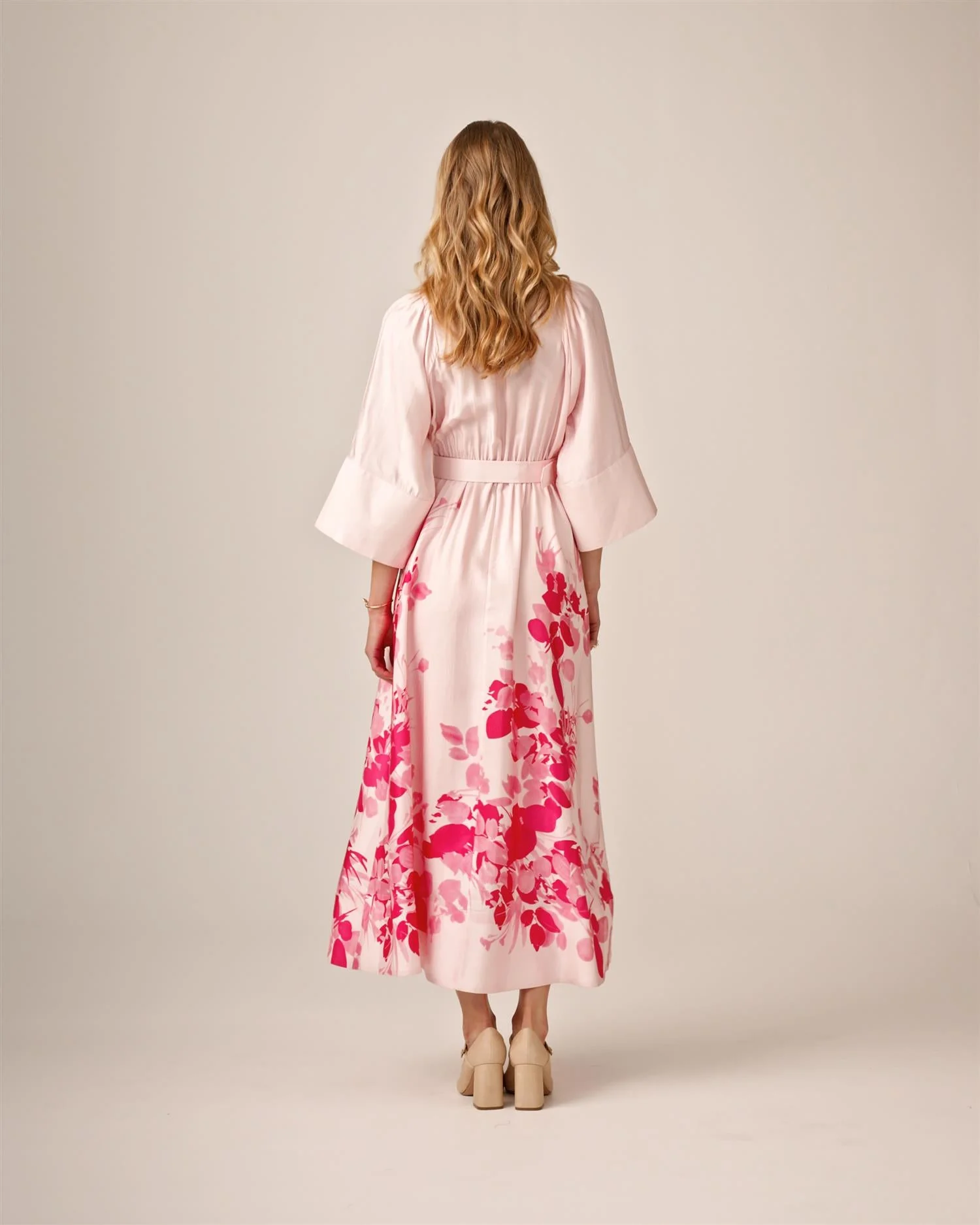 Viscose Collared Dress Pink Field - Image 10