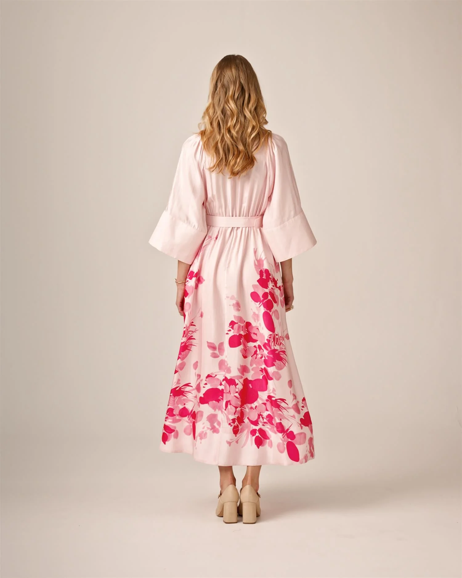 Viscose Collared Dress Pink Field - Image 11