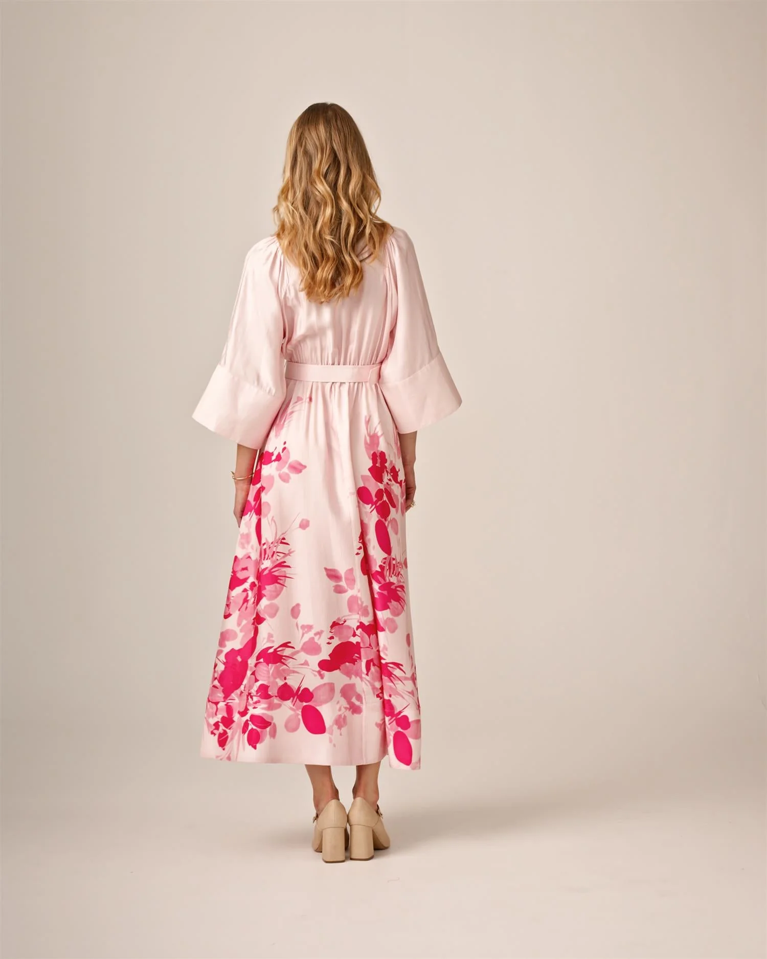 Viscose Collared Dress Pink Field - Image 15