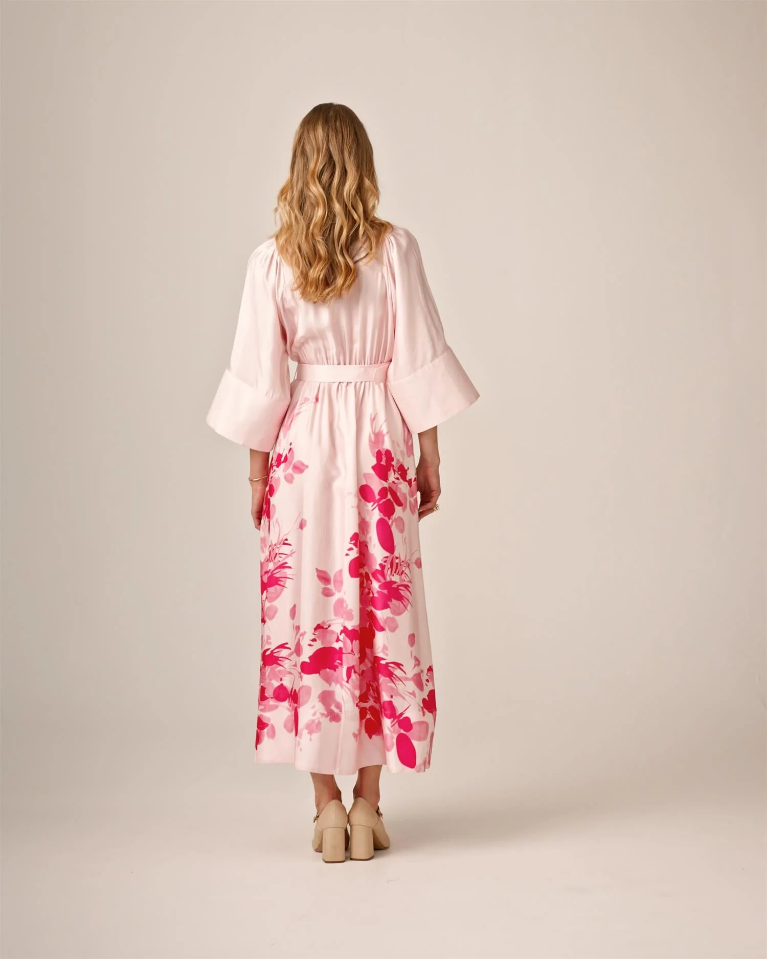 Viscose Collared Dress Pink Field - Image 16